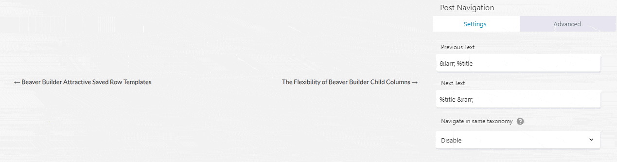 Beaver Builder Post Navigation