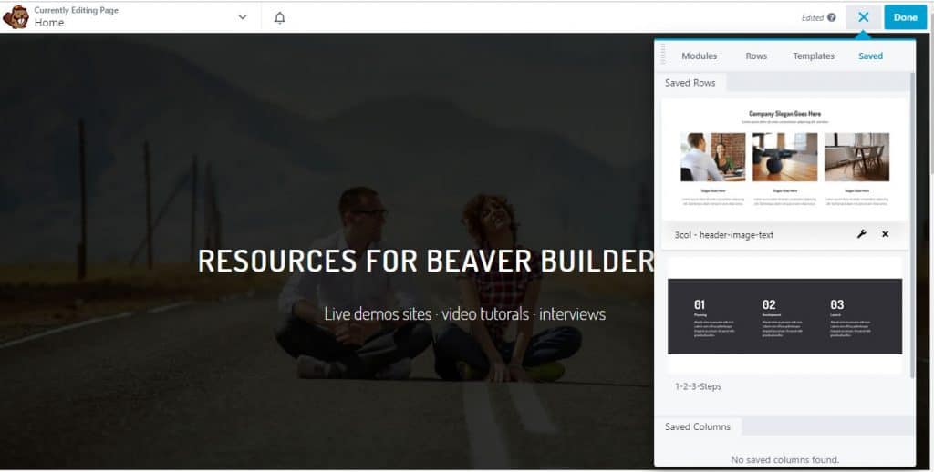 Beaver Builder Saved Rows