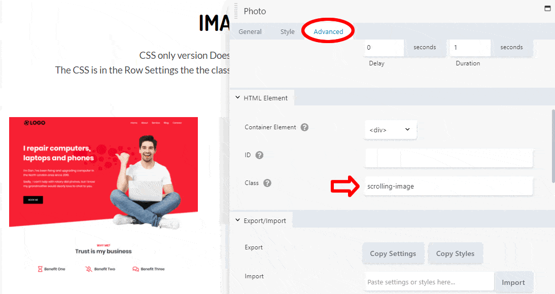 Beaver Builder Scrolling Images