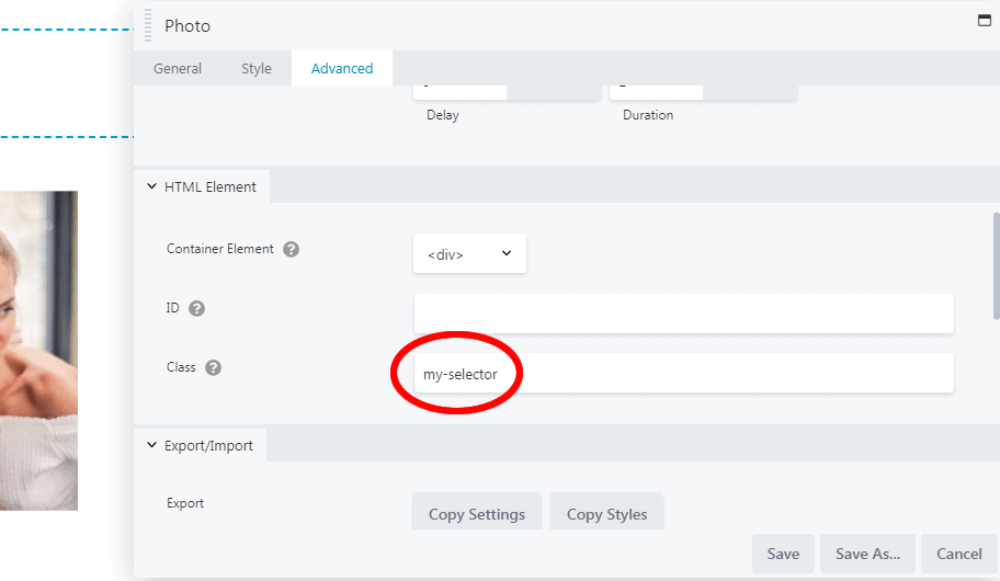 Beaver Builder My Selector